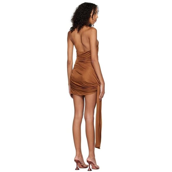 GAUGE81 Riga Halter Slinky Dress in Chestnut Brown Large New Womens Cocktail - Picture 11 of 16
